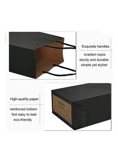 Cool Baby COOLBABY 12 PCS/Bag Medium Gift Bags Kraft Paper Bags with Handles for Party Favors (21 x 27 x 11cm,Black)  - Image 2