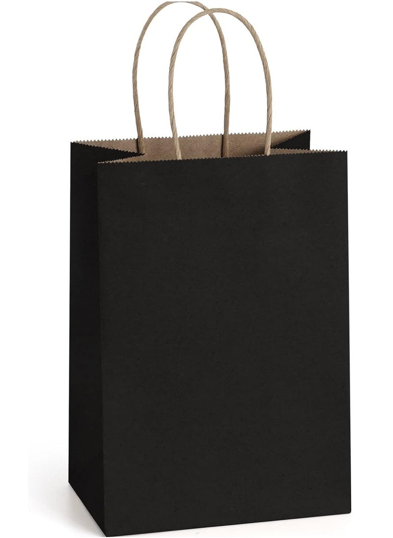 Cool Baby COOLBABY 12 PCS/Bag Medium Gift Bags Kraft Paper Bags with Handles for Party Favors (21 x 27 x 11cm,Black)  - Image 1