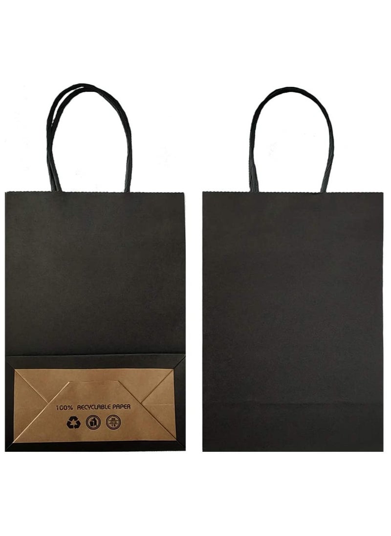 Cool Baby COOLBABY 12 PCS/Bag Medium Gift Bags Kraft Paper Bags with Handles for Party Favors (21 x 27 x 11cm,Black)  - Image 3