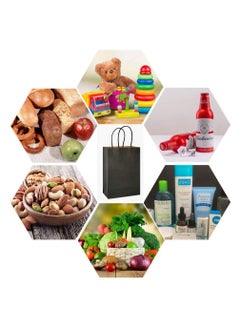 Cool Baby COOLBABY 12 PCS/Bag Medium Gift Bags Kraft Paper Bags with Handles for Party Favors (21 x 27 x 11cm,Black)  - Image 4