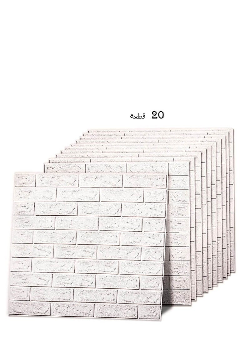 سي او أرماء ملصقات ديكور بتصميم جدارطوب ، مقاومة للماء وسهلة الاستخدام، بملمس ثلاثي الابعاد، من فوم بولي ايثيلين، لخلفية التلفزيون والحمام والمطبخ وغرفة المعيشة  22 قدم مربع 20 قطعة - Image 2