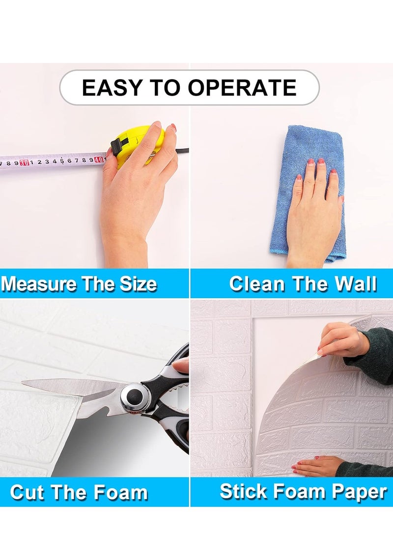 سي او أرماء ملصقات ديكور بتصميم جدارطوب ، مقاومة للماء وسهلة الاستخدام، بملمس ثلاثي الابعاد، من فوم بولي ايثيلين، لخلفية التلفزيون والحمام والمطبخ وغرفة المعيشة  22 قدم مربع 20 قطعة - Image 4