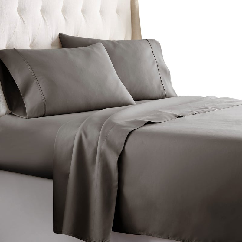 Hc cOLLEcTION Full Bed Sheets Set - Hotel Luxury  Lightweight  Soft cooling Bedding & Pillowcase Set w 16 Deep Pockets - Wrinkle & Shrink Resistant - gray  Eco-Friendly Full Size 4 pc Sheet Set