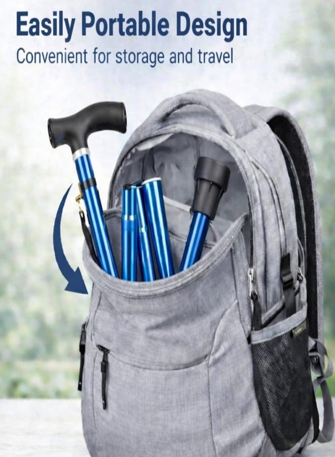 MCP Jindal Premium Imported Foldable Walking Stick for Men, Walking Stick for Women Old Age (Blue) - Image 2