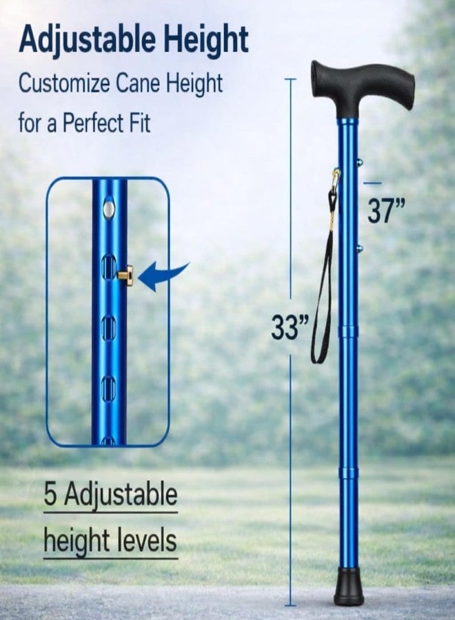 MCP Jindal Premium Imported Foldable Walking Stick for Men, Walking Stick for Women Old Age (Blue) - Image 5