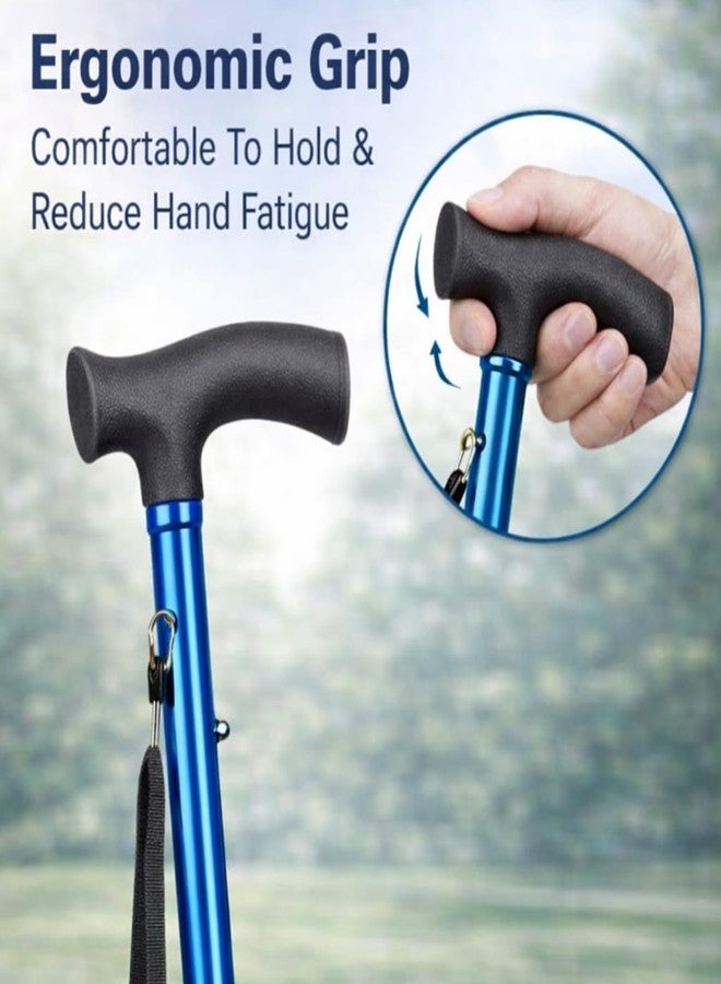 MCP Jindal Premium Imported Foldable Walking Stick for Men, Walking Stick for Women Old Age (Blue) - Image 3