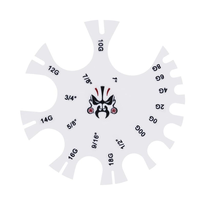 COOEAR Acrylic Piercing Gauge Measurement Wheel 18G-1 Inch. - Image 1