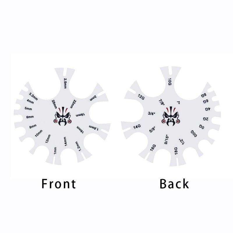 COOEAR Acrylic Piercing Gauge Measurement Wheel 18G-1 Inch. - Image 3