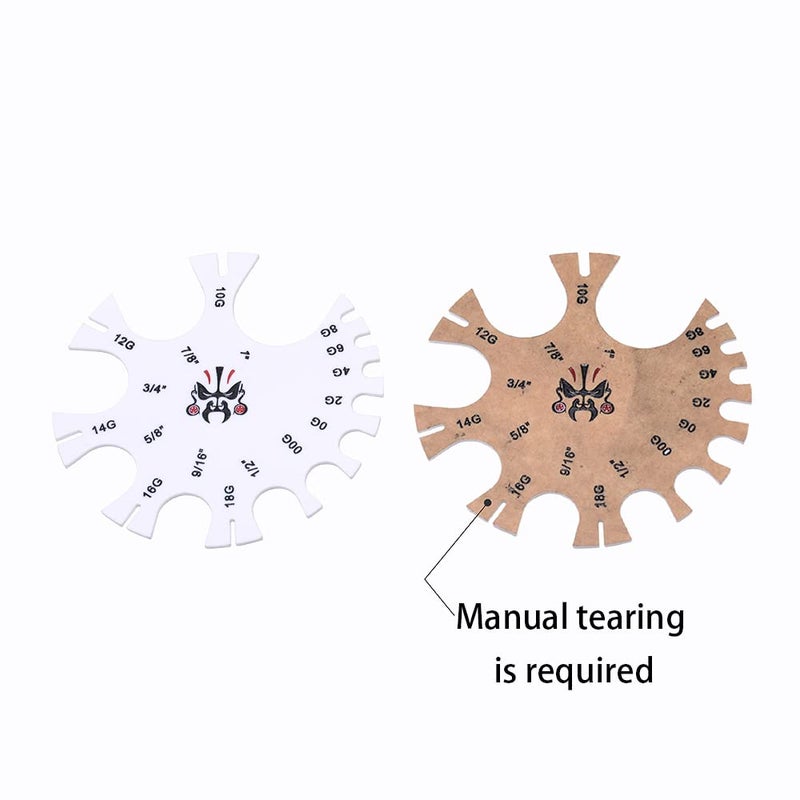 COOEAR Acrylic Piercing Gauge Measurement Wheel 18G-1 Inch. - Image 2