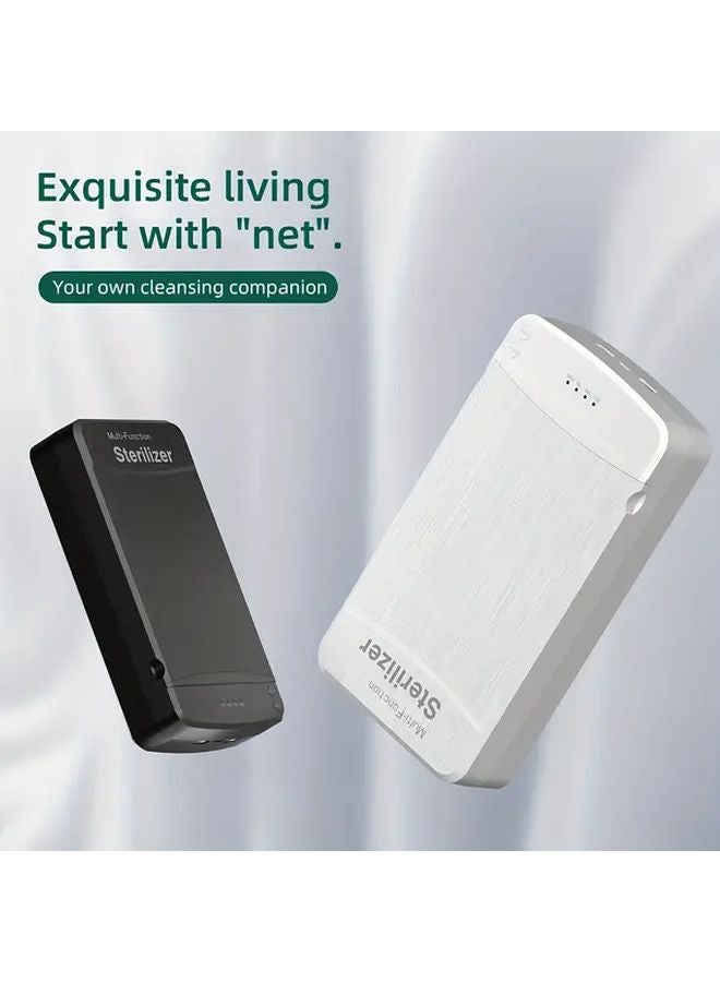 صندوق تعقيم فرشاة الأسنان متعددة الوظائف والهاتف وسماعات الرأس يعمل بمنفذ USB أبيض - Image 3