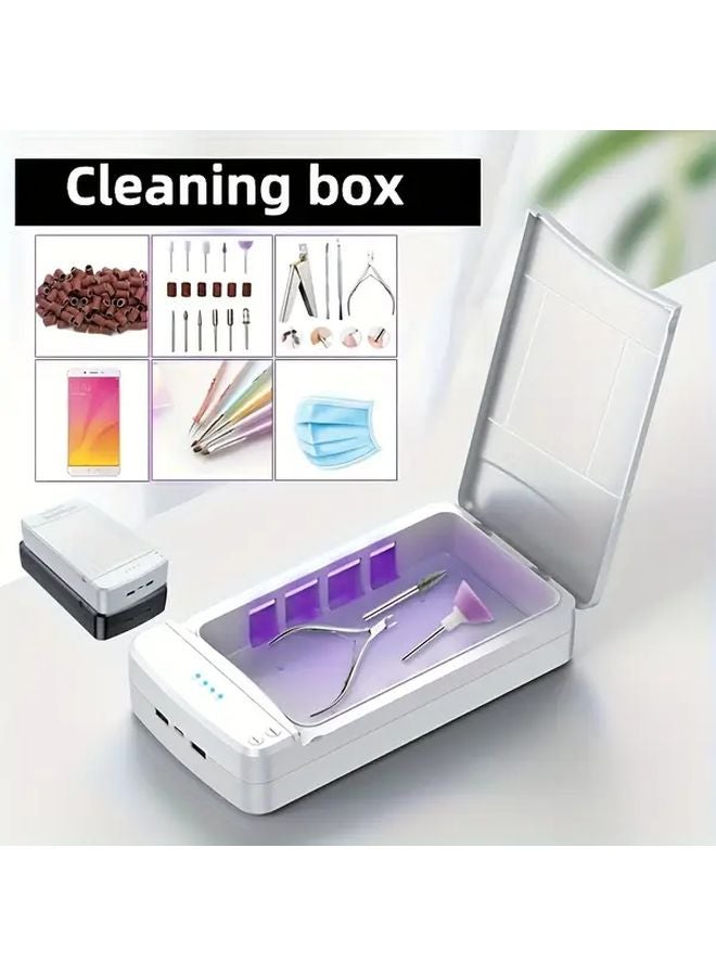 صندوق تعقيم فرشاة الأسنان متعددة الوظائف والهاتف وسماعات الرأس يعمل بمنفذ USB أبيض - Image 4