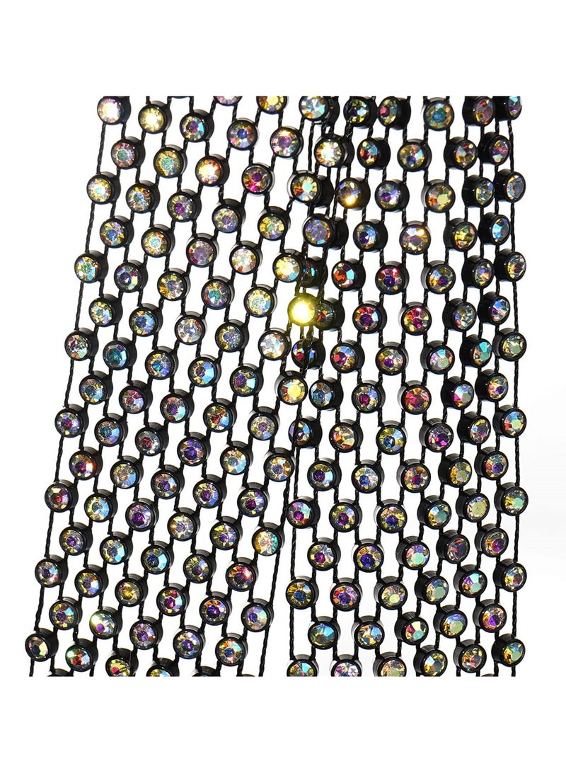 SYOSI - Rhinestone Neck Tie, Glittering Sparkle Long Thin Women's Scarf Necktie, Neckerchief Collar Decor - Image 1