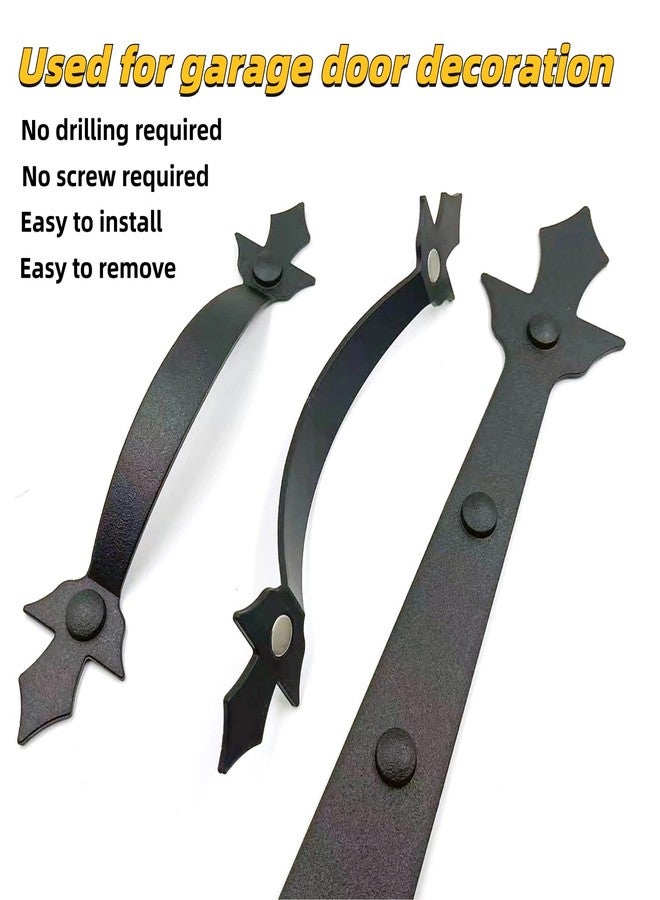 JFOGO Garage Door Magnetic Decorative Hardware Set/4 Faux Garage Door Hinges and 2 Handles Accents/Black Magnetic Decoration(6Pcs) - Image 4