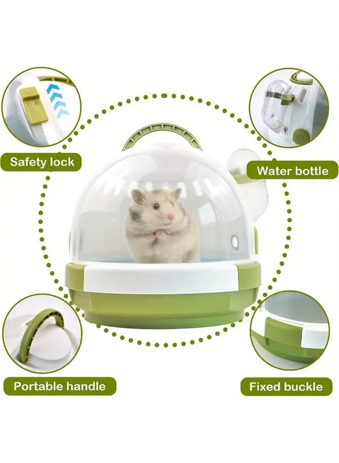Pink Portable Hamster Carrier Cage With Water Bottle For Small Animals Travel - Image 4
