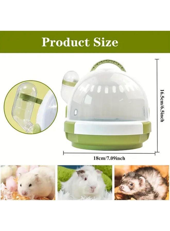 Pink Portable Hamster Carrier Cage With Water Bottle For Small Animals Travel - Image 5