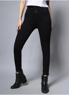 HIGH STAR Women Black Slim Fit High-Rise Clean Look Stretchable Jeans  - Image 3