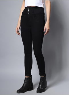 HIGH STAR Women Black Slim Fit High-Rise Clean Look Stretchable Jeans  - Image 4
