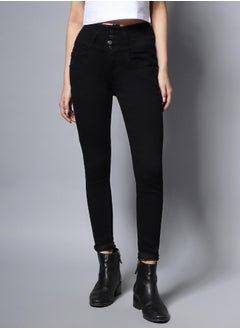 HIGH STAR Women Black Slim Fit High-Rise Clean Look Stretchable Jeans  - Image 5
