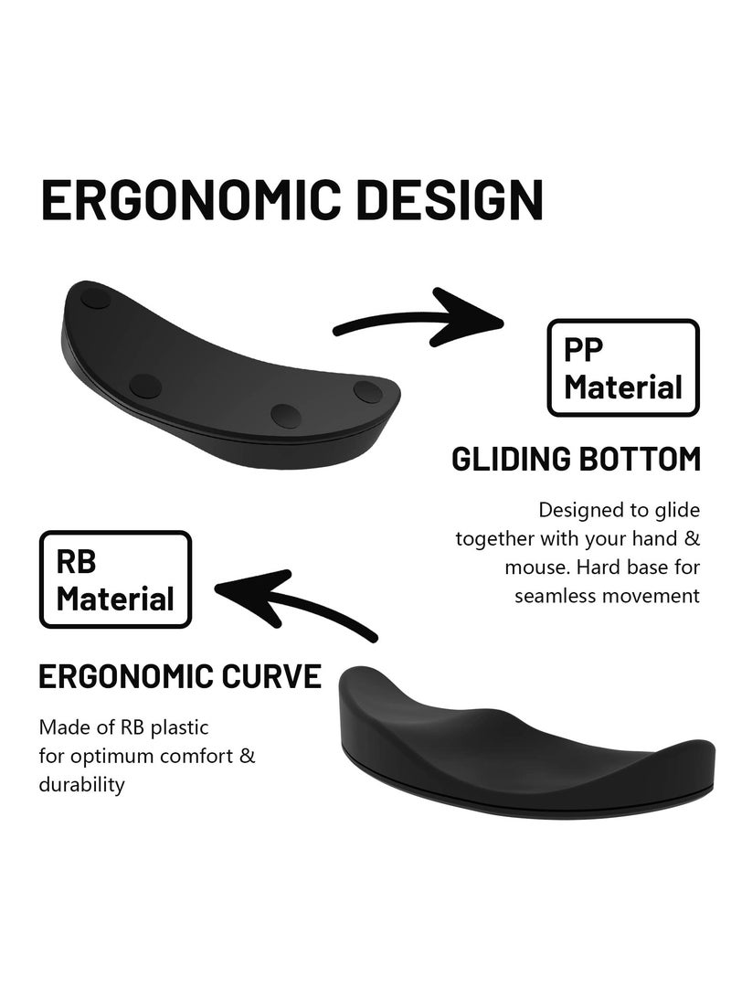 Chabeia For Right Hand,Mouse Palm Pad, Tenosynovitis relief,Ergonomic Mouse Wrist Rest, Gliding Wrist Pad Moves Mouse Gamer Streamer Content Creator,Ergonomic Wrist Rest for Mouse,Sliding Palm Wrist Support Pad, Carpal Tunnel and Pain Relief, Desk Accessories for Office Work, Gaming, Coding,Black  - Image 4