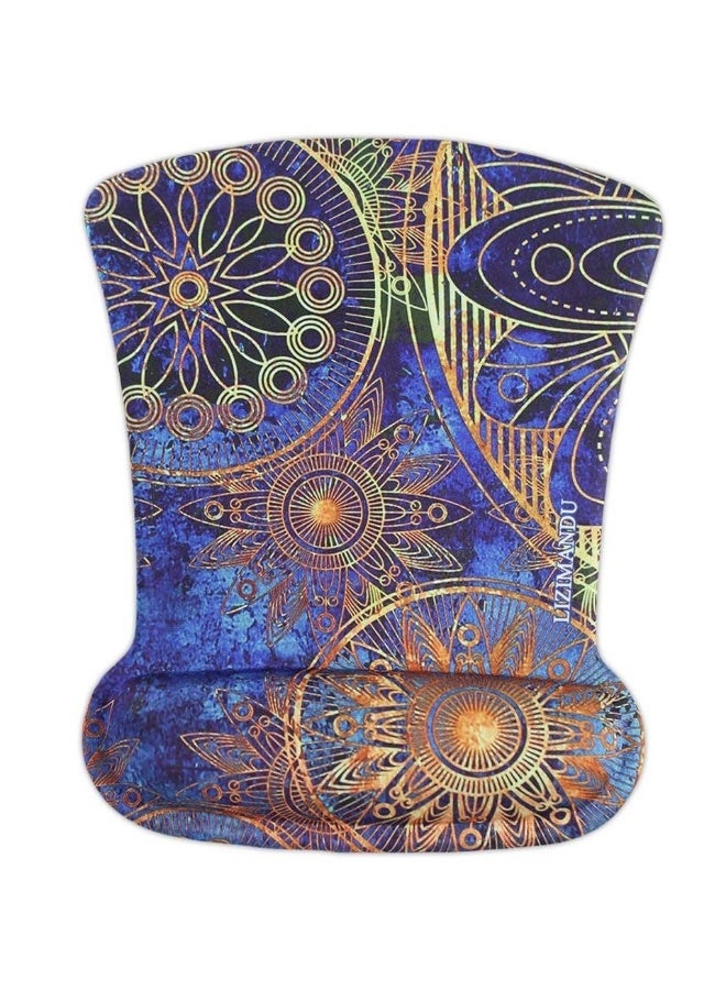 LIZIMANDU Mouse Pad With Wrist Rest – 25 X 20cm Gel Cushion & Memory Foam Pad Comfortable for Pain Relief – Non-Slip & Waterproof – Smooth Speed Surface For Mouse (Blue Flower ) - Image 1
