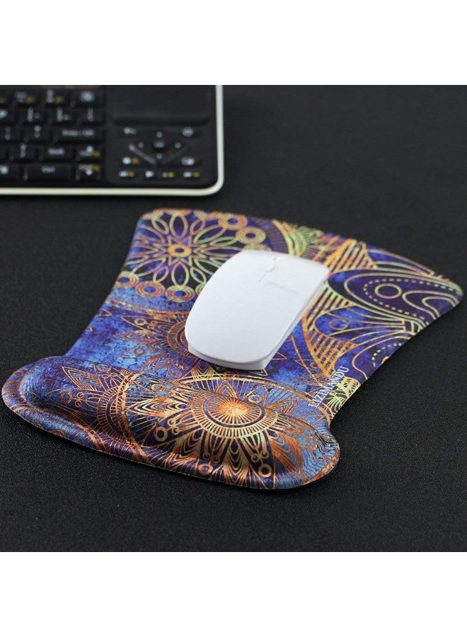 LIZIMANDU Mouse Pad With Wrist Rest – 25 X 20cm Gel Cushion & Memory Foam Pad Comfortable for Pain Relief – Non-Slip & Waterproof – Smooth Speed Surface For Mouse (Blue Flower ) - Image 4