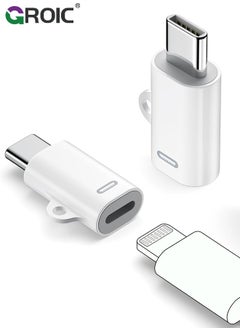 GROIC 2 Pack USB C to light-ning adapter, Type C Female to light-ning Male Adapter,Compatible with iPhone 15/15 Plus/15 Pro/15 Pro Max iPad Air and More Type C Devices Charging Support Data Transmission  - Image 1