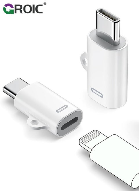 2 Pack USB C to light-ning adapter, Type C Female to light-ning Male Adapter,Compatible with iPhone 15/15 Plus/15 Pro/15 Pro Max iPad Air and More Type C Devices Charging Support Data Transmission