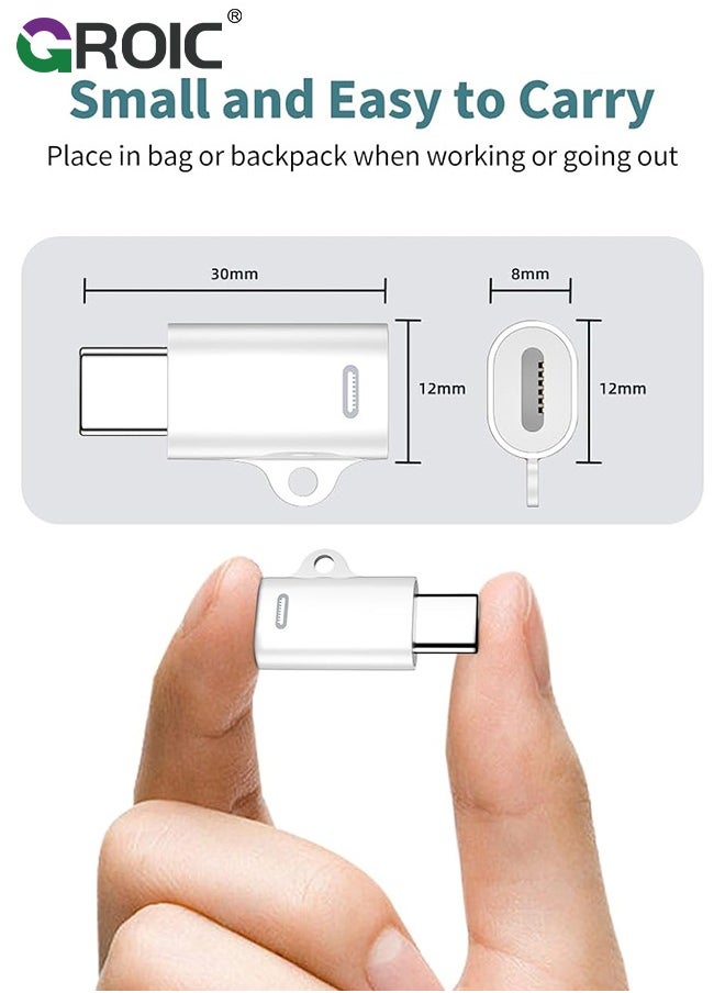 2 Pack USB C to light-ning adapter, Type C Female to light-ning Male Adapter,Compatible with iPhone 15/15 Plus/15 Pro/15 Pro Max iPad Air and More Type C Devices Charging Support Data Transmission