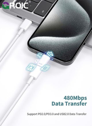 2 حزمة من محول USB C إلى Lightning، محول Type C أنثى إلى Lightning Male، متوافق مع iPhone 15/15 Plus/15 Pro/15 Pro Max iPad Air والمزيد من أجهزة النوع C التي تدعم شحن نقل البيانات - view 5