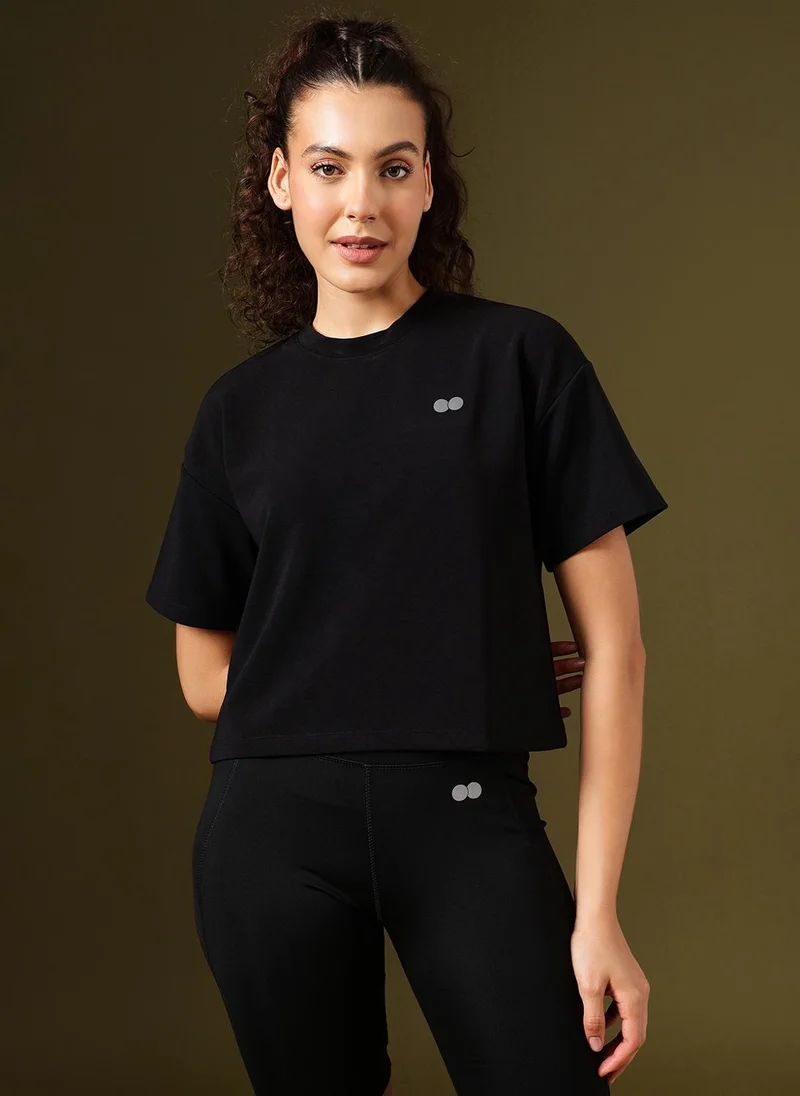 كلوفيا Clovia Comfort Fit Active Crop Top in Black