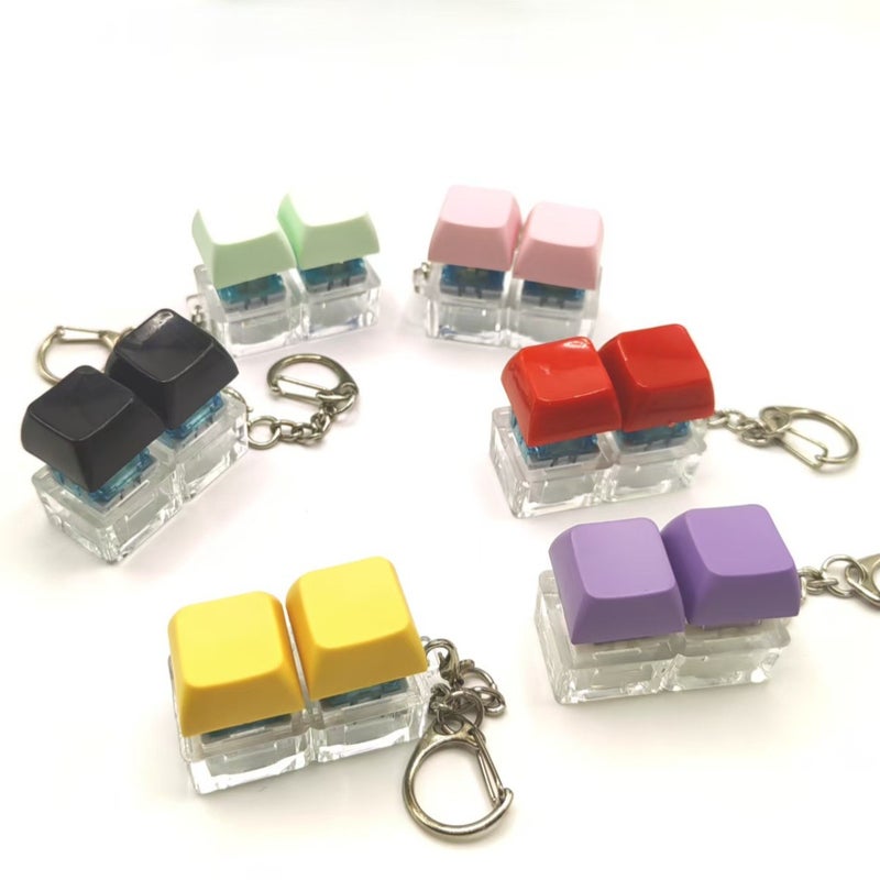 Electronic Wooden Fish Luminous Keyboard Keys Tiktok Same Style Stress-Relief Creative Wooden Fish Keys Internet Celebrity Keychain Pendant Cap - Image 2