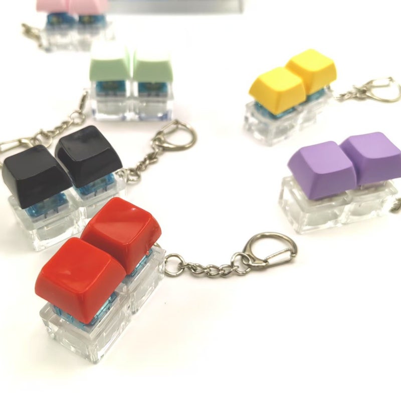 Electronic Wooden Fish Luminous Keyboard Keys Tiktok Same Style Stress-Relief Creative Wooden Fish Keys Internet Celebrity Keychain Pendant Cap - Image 3