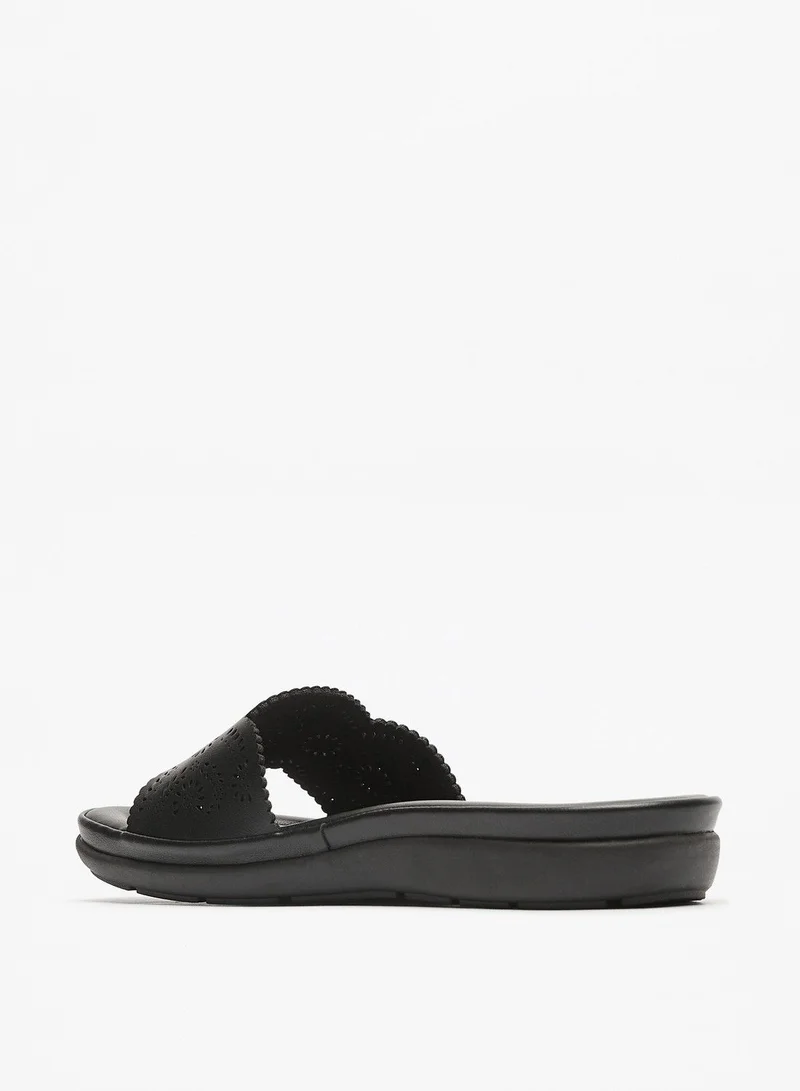 Le Confort Womens Cutwork Slip On Slide Sandals