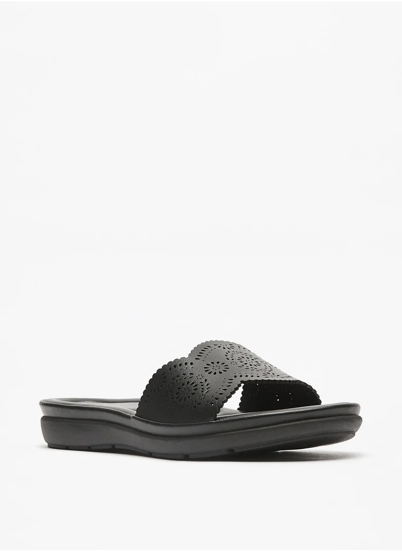Le Confort Womens Cutwork Slip On Slide Sandals