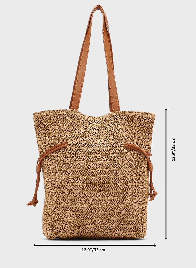 Ginger Raffia Woven Bag