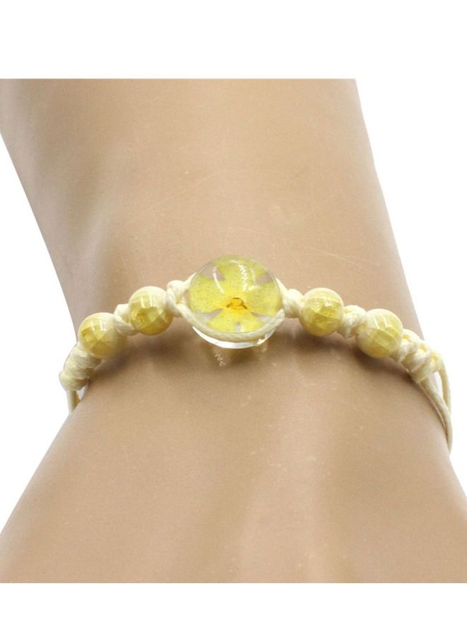 5esha Casual Women Handmade Real Dry Flower Bracelet  - Image 3