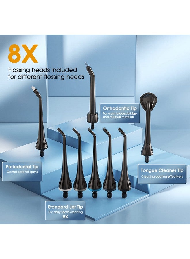 Hangsun Water Flossers for Teeth Cordless Portable Dental Oral Irrigator HOC760 300ML Rechargeable IPX7 Waterproof Water Teeth Cleaner Picks for Home Travel with 8 Jet Tips - Image 5