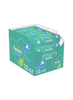 Pampers Fresh Clean Baby Scent Wipes, Pack of 52 x 12