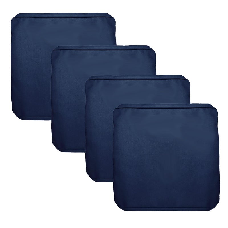FLYMEI Patio Cushion Covers 18x18x2 Waterproof Outdoor Cushion Cover Replacement 4Packs Outdoor Seat Cushion Slipcover for Outdoor Rattan Chair Sofa  Blue - Image 2