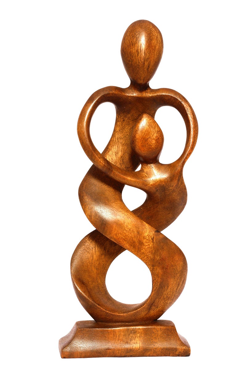 G6 Collection 12 Wooden Handmade Abstract Sculpture Statue Handcrafted  Entwined Spirits  Gift Art Decorative Home Decor Figurine Accent Decoration Artwork Handcarved Entwined Spirits