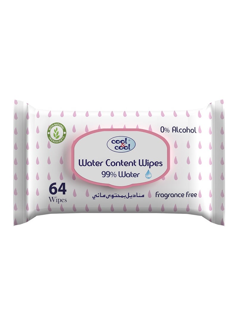 Cool & Cool Cool & Cool Baby Water Content Wipes 64's  Ultra Sensitive, Fragrance-Free - Image 1