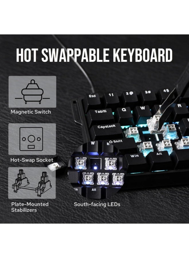 AULA 60% Wired Magnetic Keyboard with Adjustable Actuation, 8000 Hz Polling Rate, Hall Effect Switches, Hot-Swap, for FPS Games - Image 5