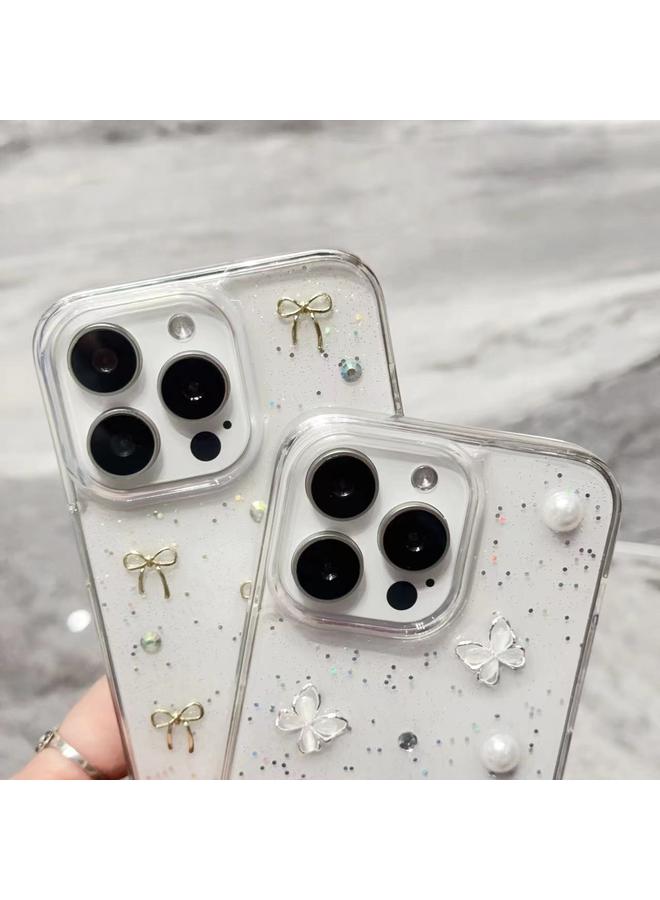 S-TOP Case For iPhone 13 Pro Glitter Pearl Butterfly TPU Phone Case - Image 4