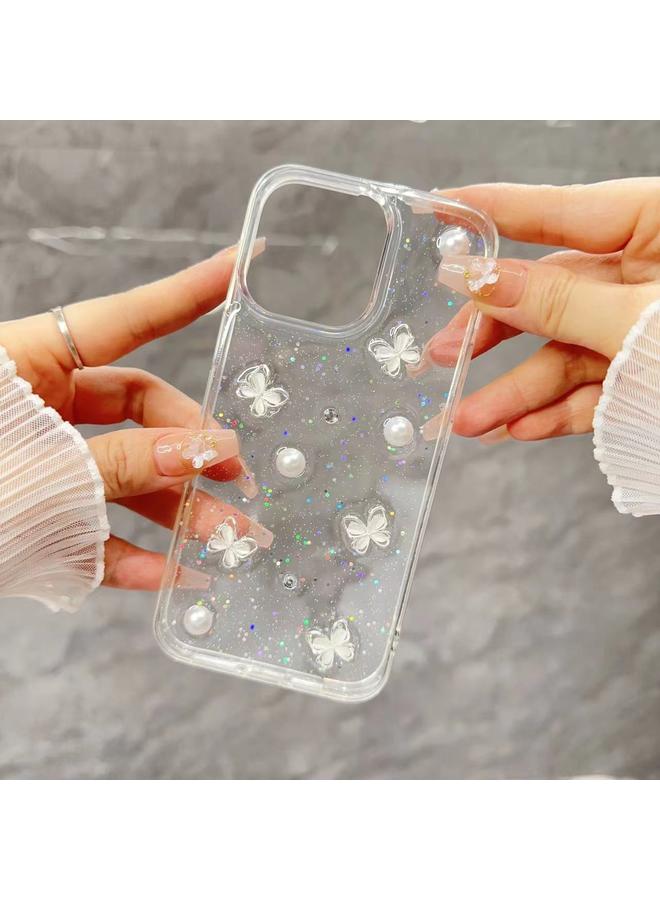 S-TOP Case For iPhone 13 Pro Glitter Pearl Butterfly TPU Phone Case - Image 3