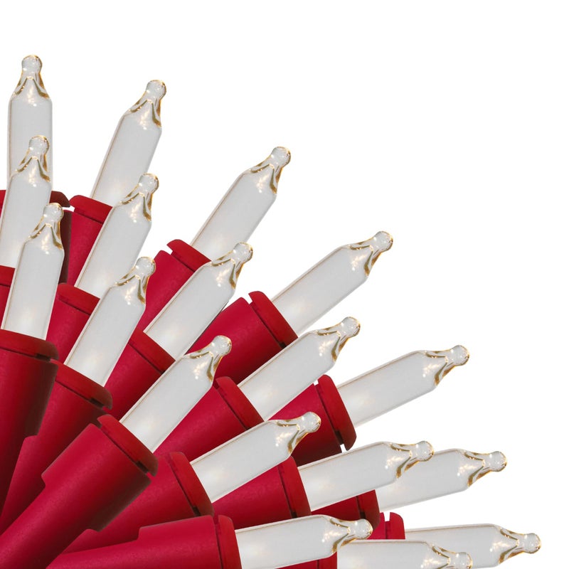 Brite Star 50 lt Designer Series Mini Light Set Clear Red Wire