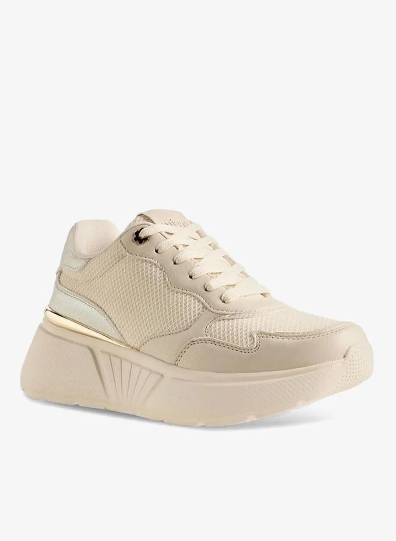 MISSY BEIGE Women Lace-Up Ankle Sneakers for Women | Best Price UAE