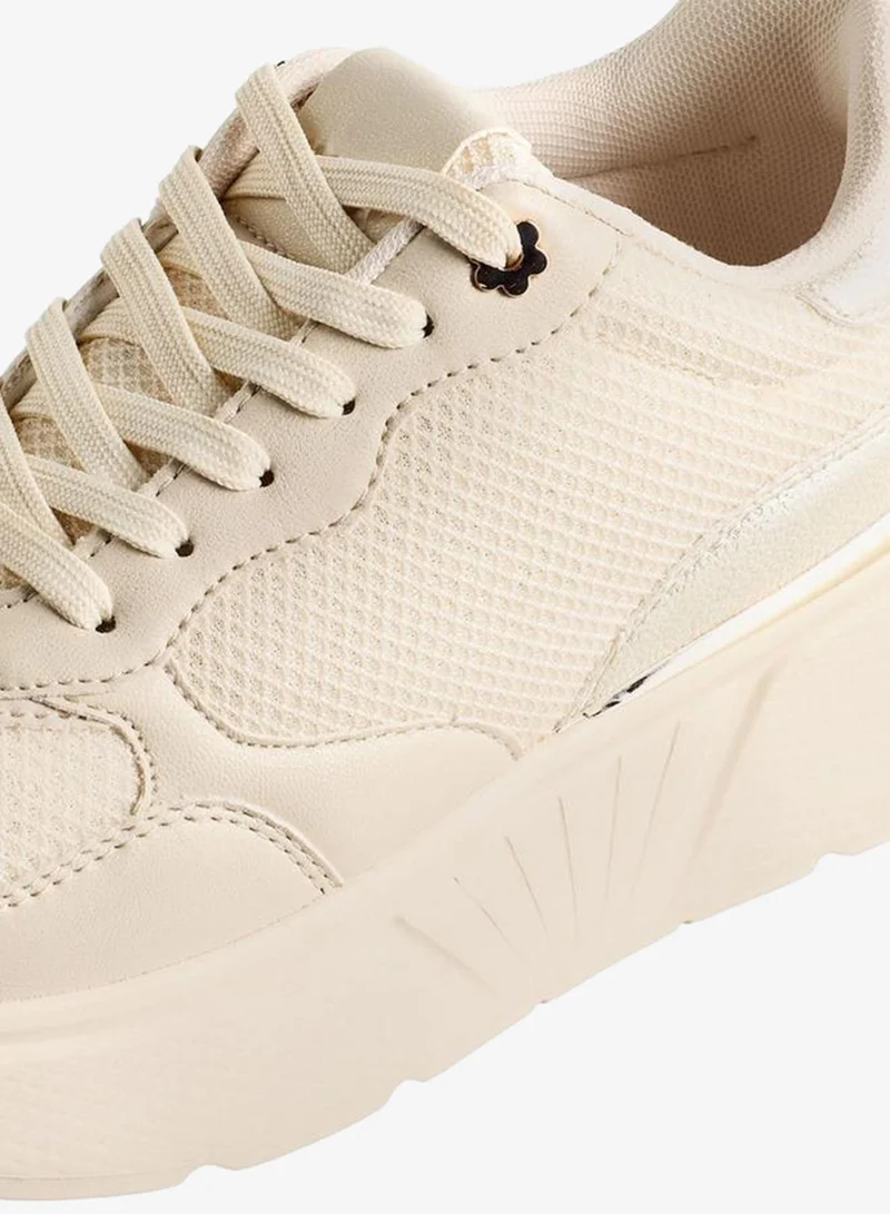 MISSY BEIGE Women Lace-Up Ankle Sneakers for Women | Best Price UAE