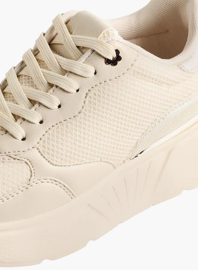 Missy BEIGE Women Lace-Up Ankle Sneakers for Women | Best Price UAE