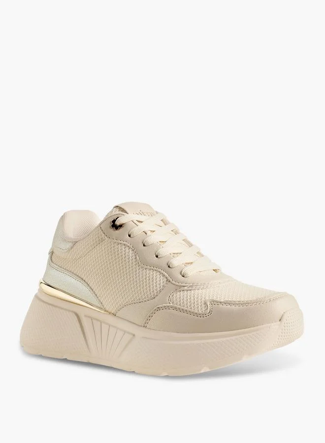 Missy BEIGE Women Lace-Up Ankle Sneakers for Women | Best Price UAE