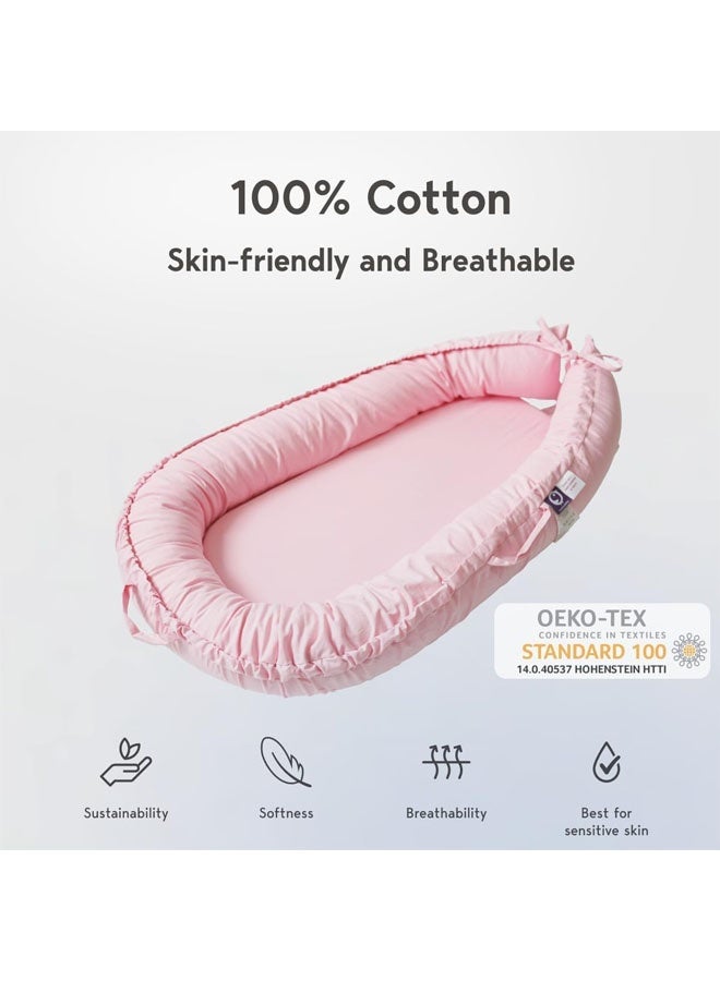 مهد اطفال, مفرش مواليد, سرير أطفال رضع، سرير سفر للأطفال، سرير استرخاء للأطفال، سرير داخلي ناعم ومسامي، يلتف بزاوية 360 درجة، مناسب لعمر 0-12 شهرًا، هدية مثالية للآباء الجدد، مصنوع من القطن 100%، يلتف بزاوية 360 درجة. - Image 3